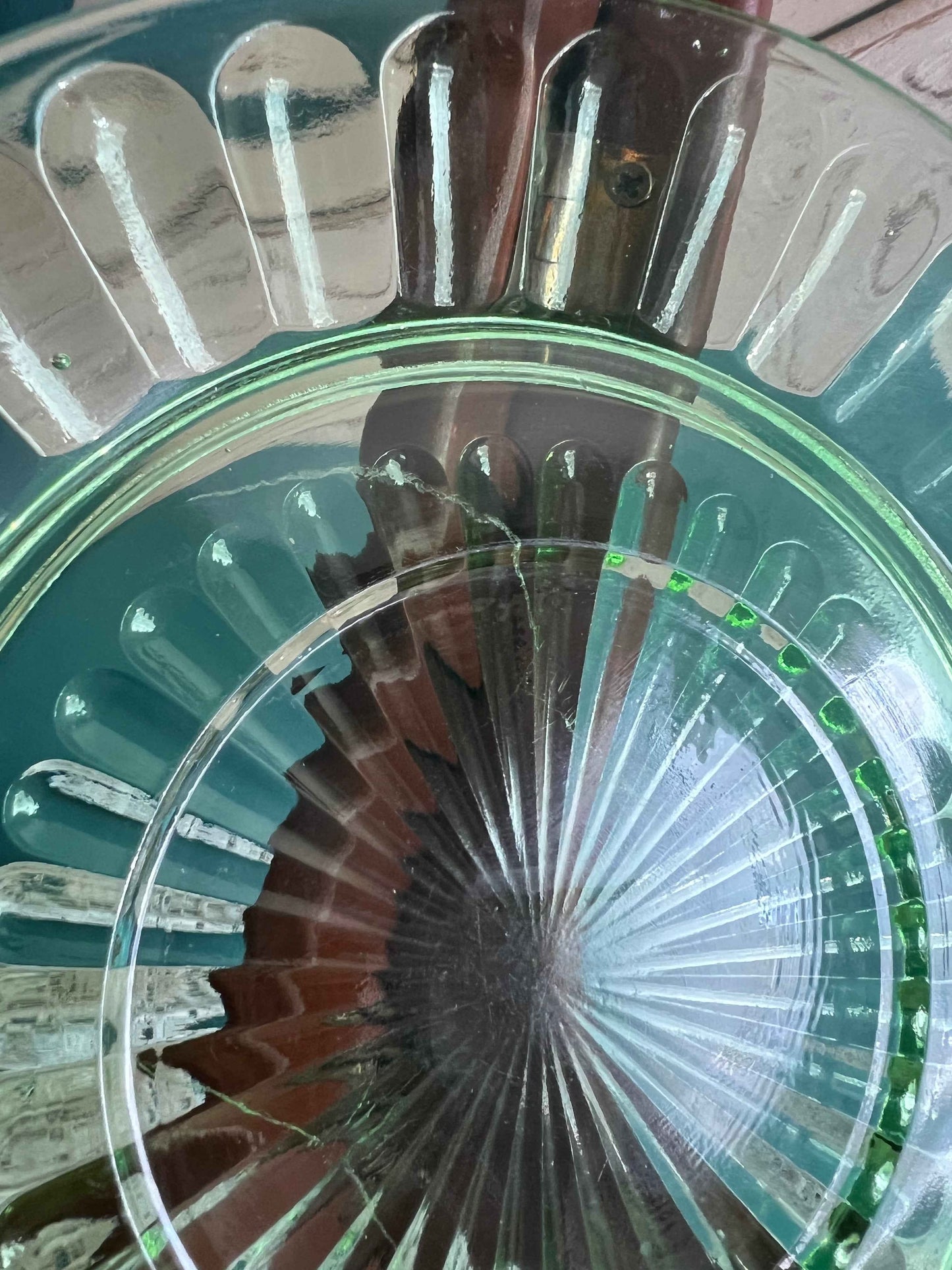 Vintage Hazel Atlas Uranium Green Ribbon Depression Glass Saucer, Set of 3  – 6 1/4" Sherbert Plate