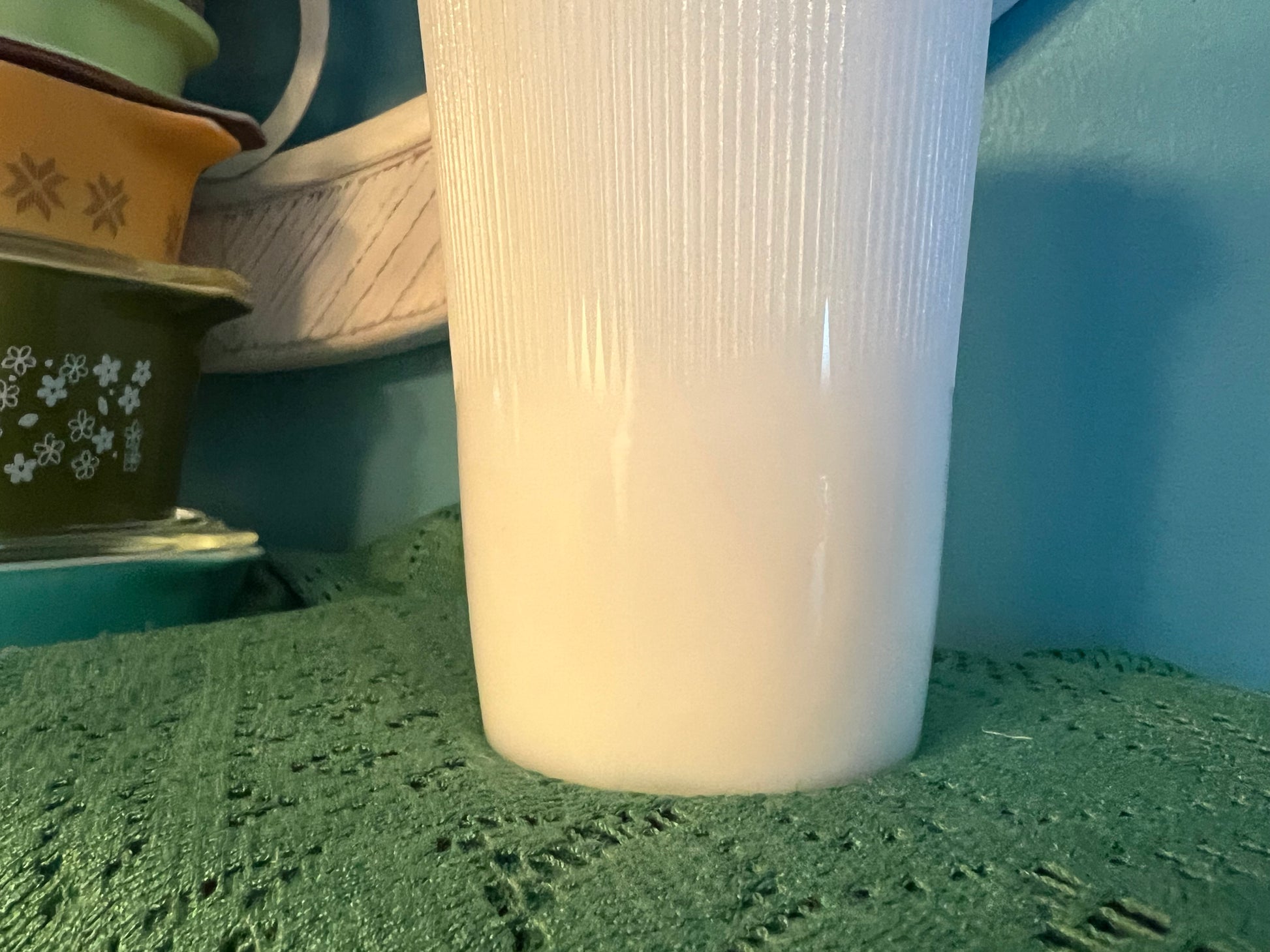 Mid-century collectible Hazel Atlas milk glass vase
