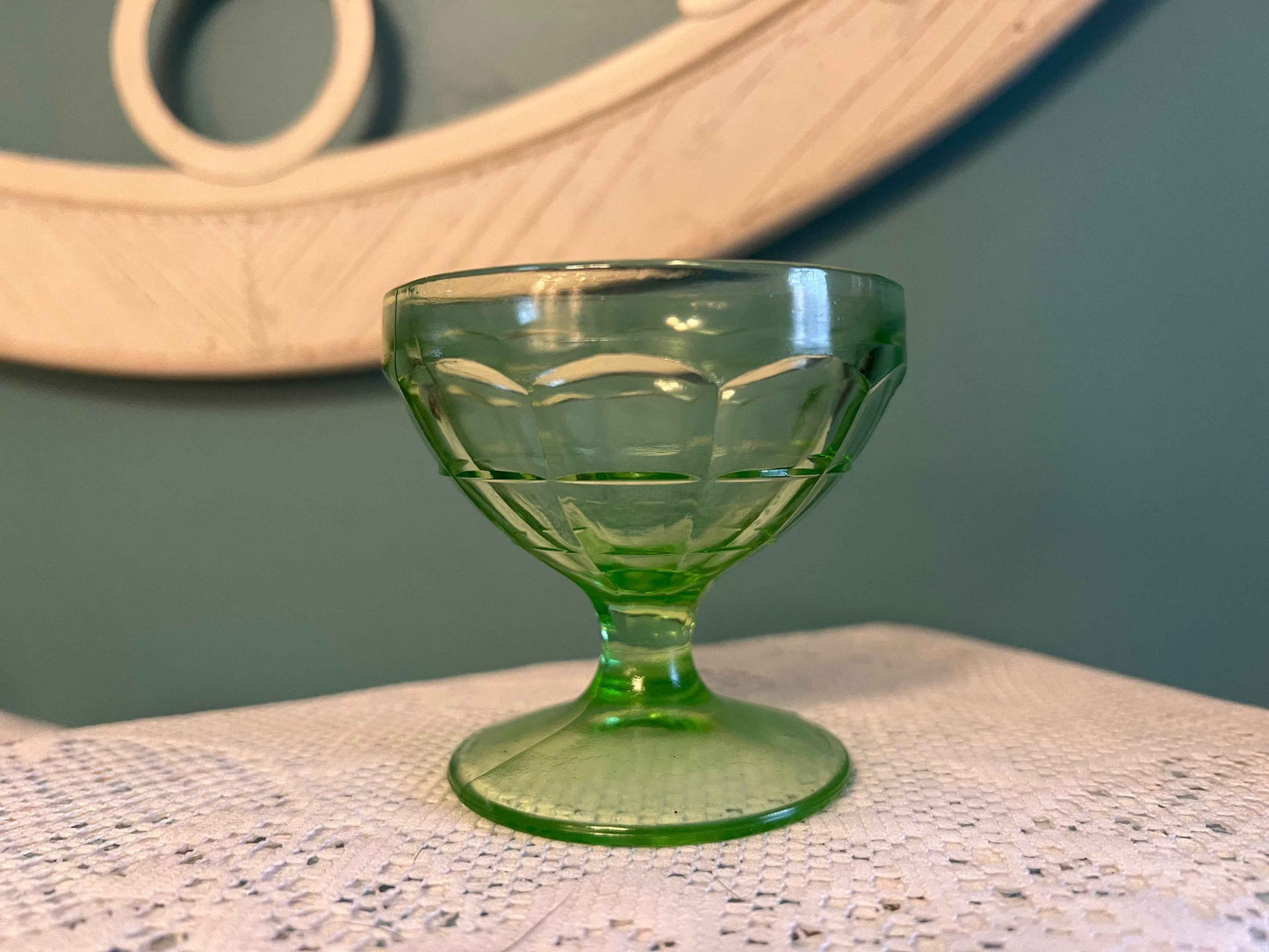 Hazel-Atlas Colonial Block Sherbet Bowl | 3” Pressed Glass Dessert Bowl