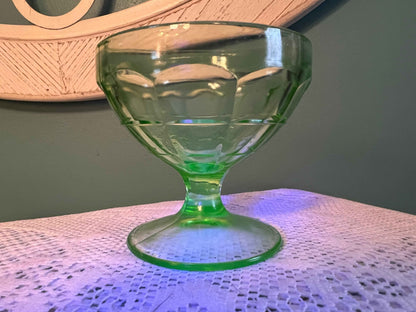 Hazel-Atlas Colonial Block Sherbet Bowl | 3” Pressed Glass Dessert Bowl