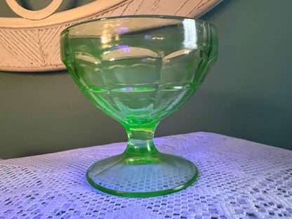 Hazel-Atlas Colonial Block Sherbet Bowl | 3” Pressed Glass Dessert Bowl