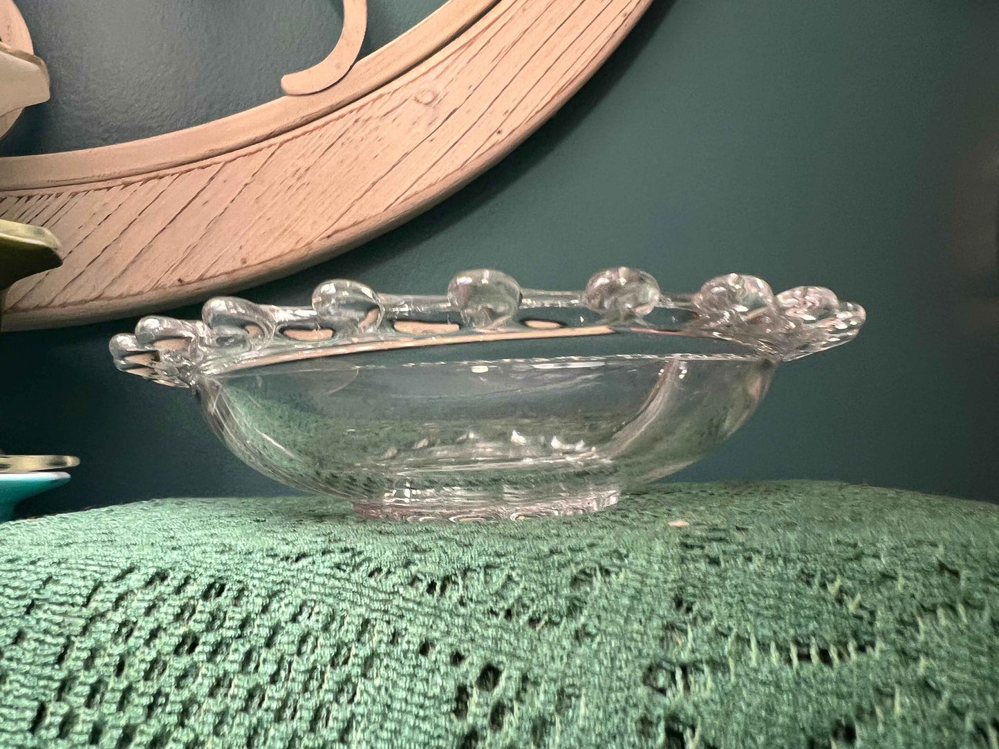Heisey Lariat Divided Relish Bowl with Manganese | Vintage Glassware