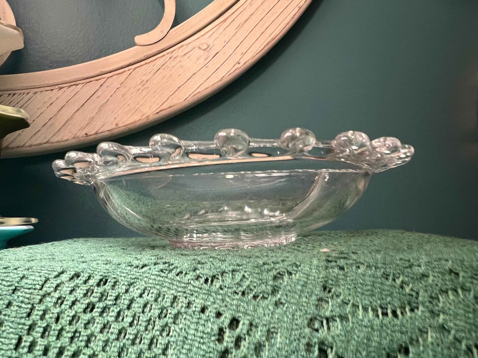 Heisey Lariat Divided Relish Bowl with Manganese | Vintage Glassware