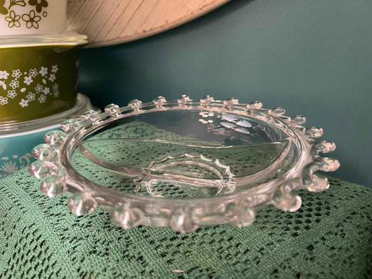 Heisey Lariat Divided Relish Bowl with Manganese | Vintage Glassware