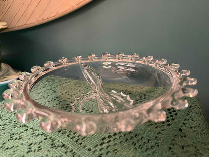 Heisey Lariat Divided Relish Bowl with Manganese | Vintage Glassware