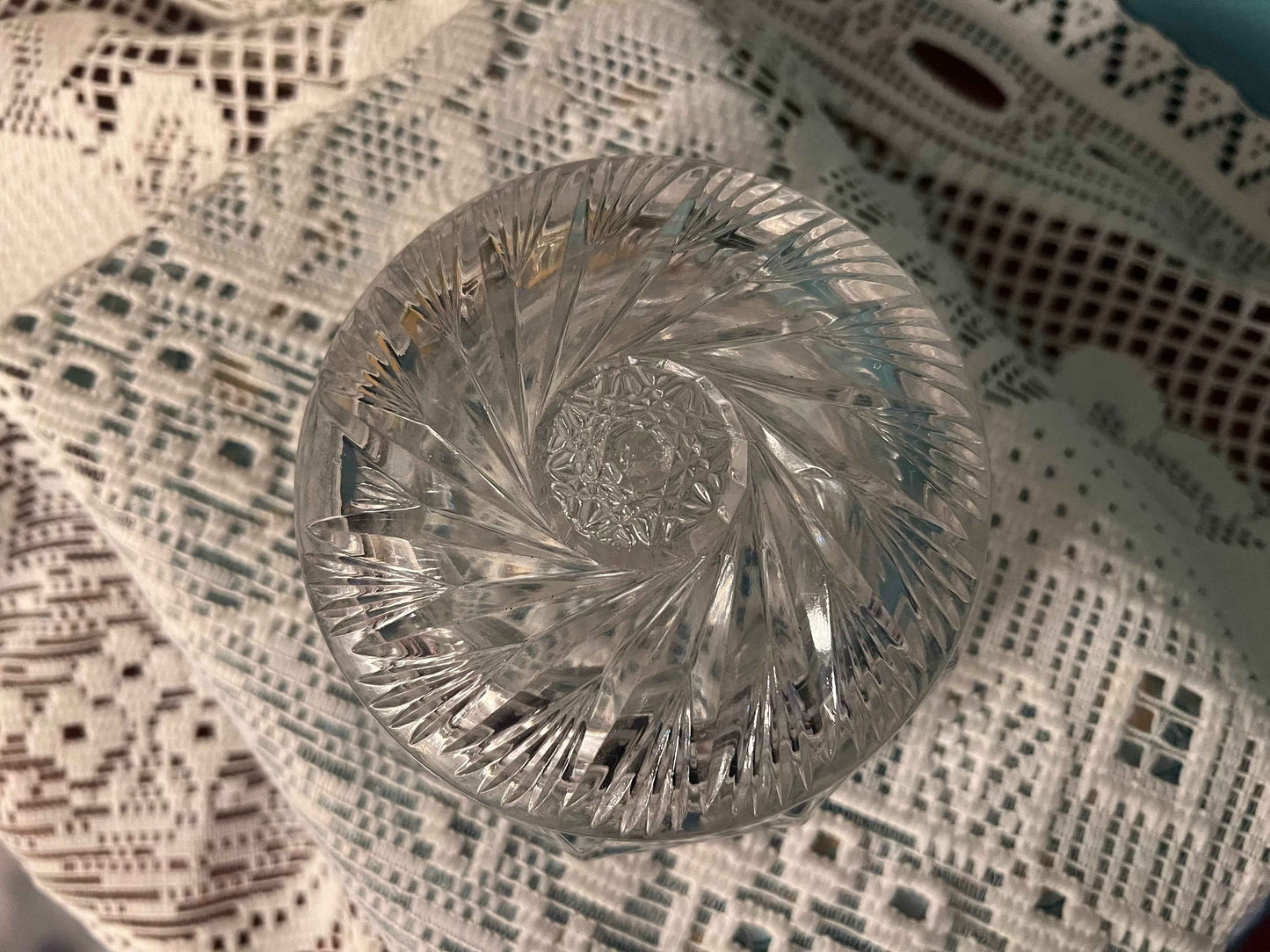 Vintage Heisey Glass Powder Jar with Lid – Dresser Vanity Dish, Trinket Jewelry Holder