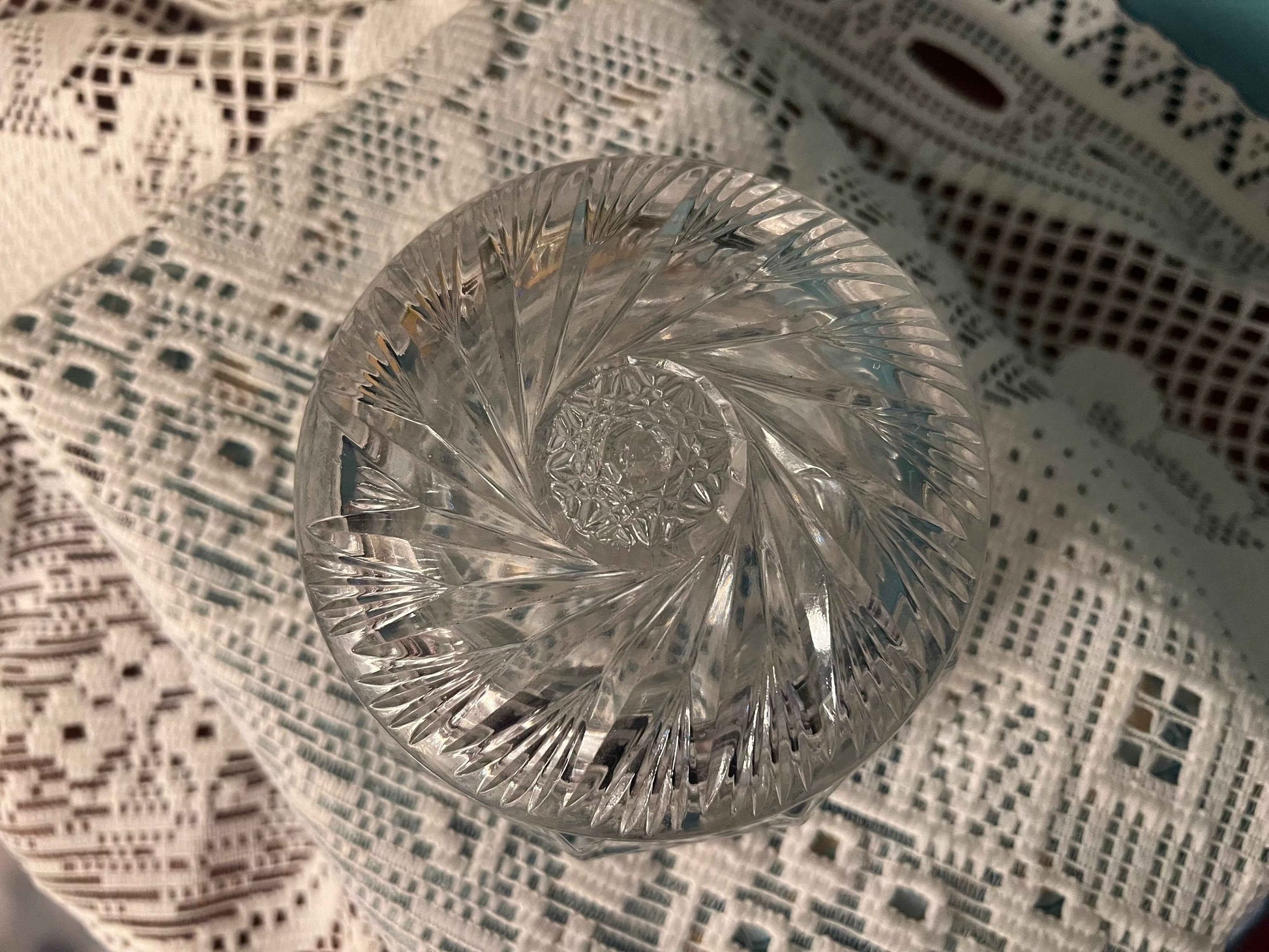 Vintage Heisey Glass Powder Jar with Lid – Dresser Vanity Dish, Trinket Jewelry Holder