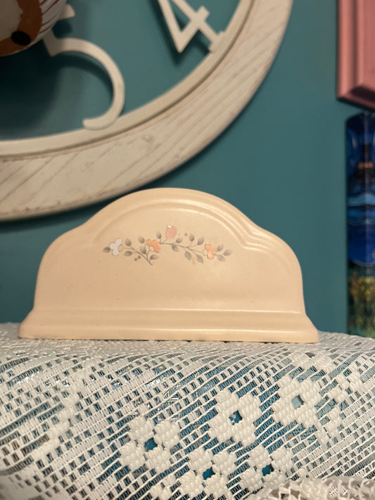 Vintage Pfaltzgraff Remembrance Napkin Holder – Pink & White Flowers