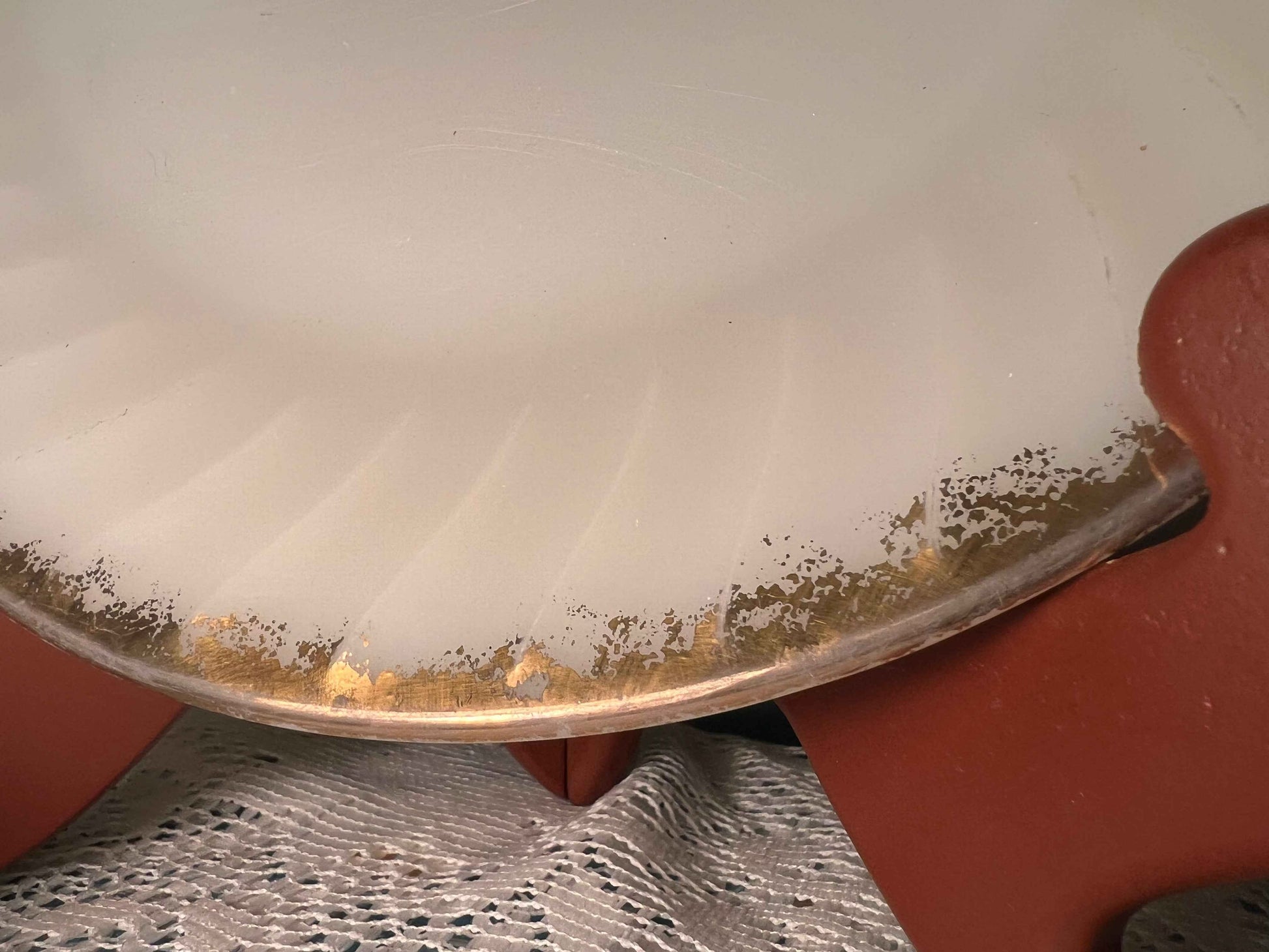 Anchor Hocking Milk Glass Gold Trim Anniversary Plate | Collectible Vintage Kitchenware