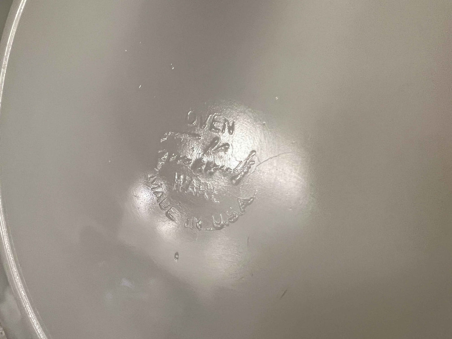 Anchor Hocking Milk Glass Gold Trim Anniversary Plate | Collectible Vintage Kitchenware