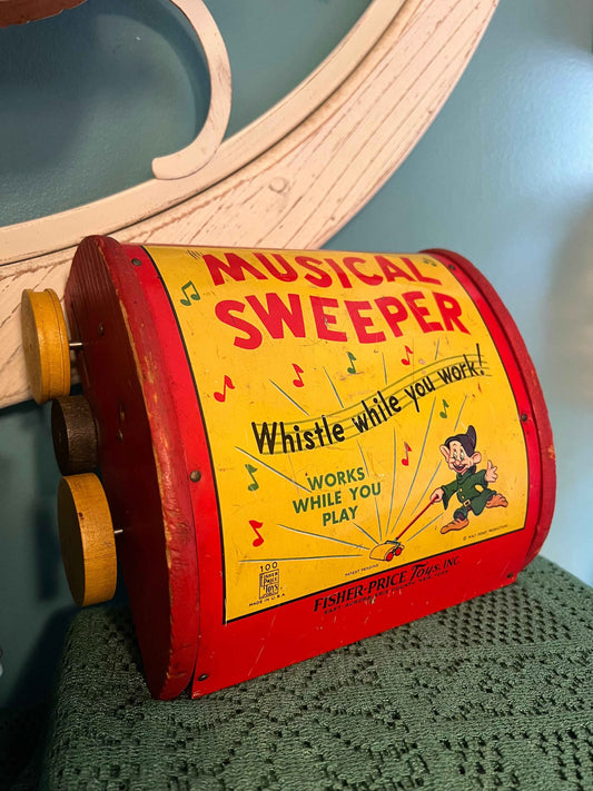 Fisher-Price Musical Sweeper Toy – Base Only | Vintage Toy | Whistle While You Work
