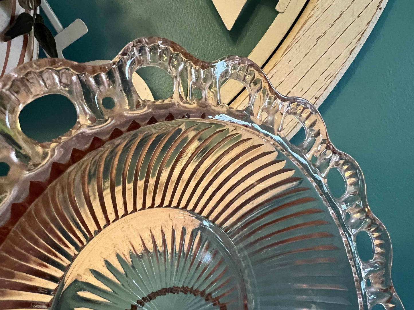 Vintage Anchor Hocking Open Lace Old Colony Salad Bowl | 9.5" | Collectible Glassware