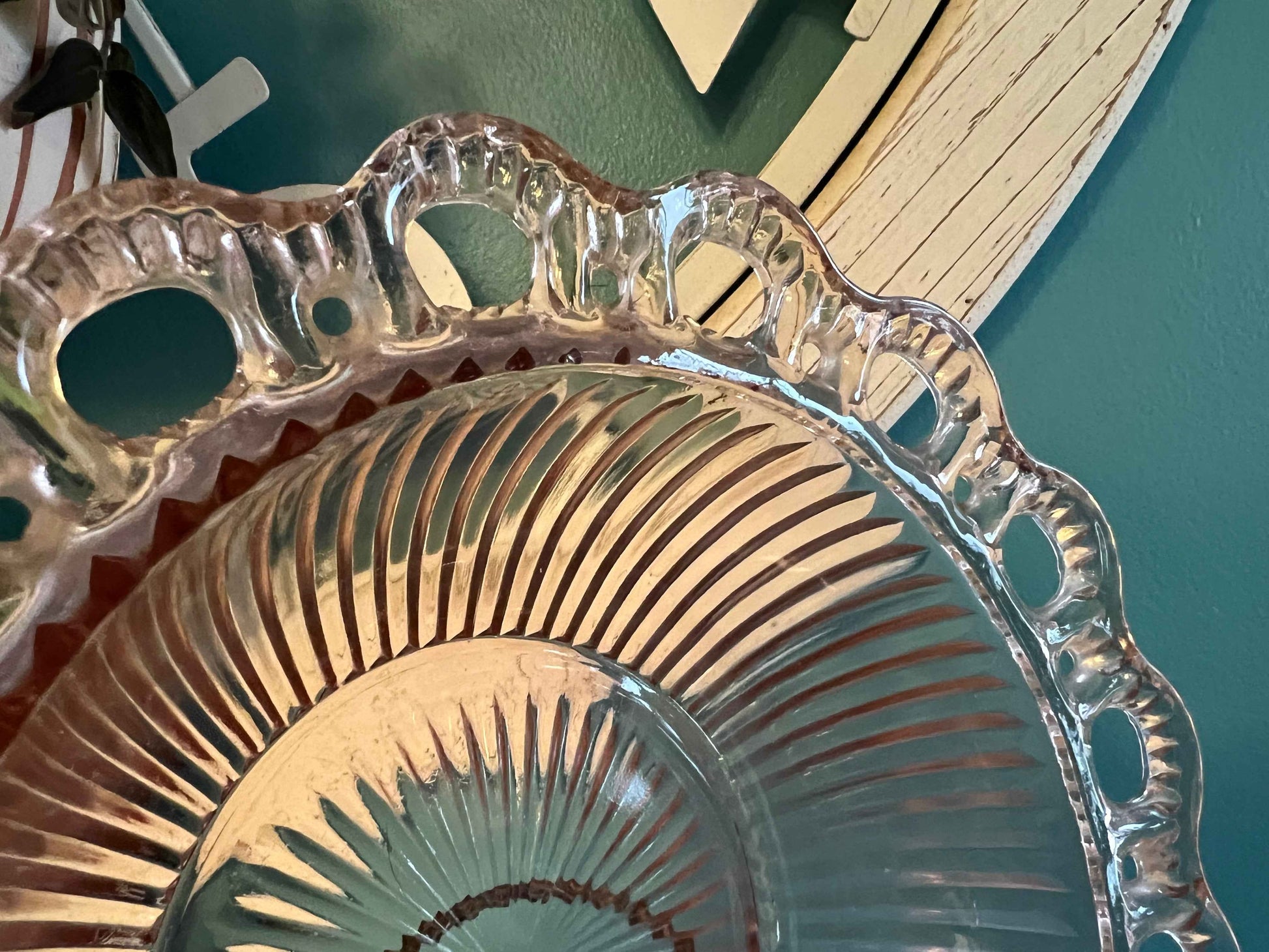 Vintage Anchor Hocking Open Lace Old Colony Salad Bowl | 9.5" | Collectible Glassware