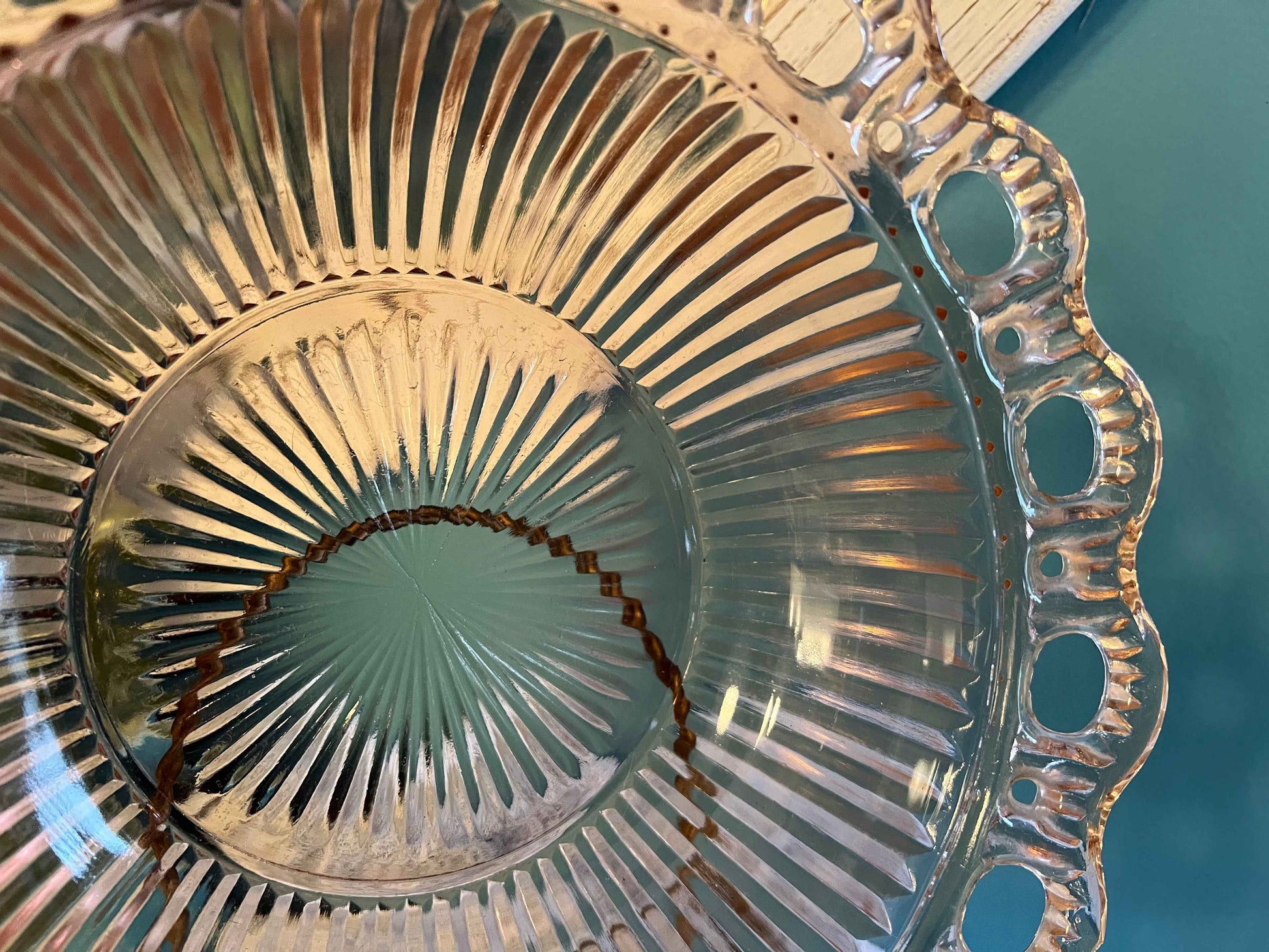 Vintage Anchor Hocking Open Lace Old Colony Salad Bowl | 9.5" | Collectible Glassware