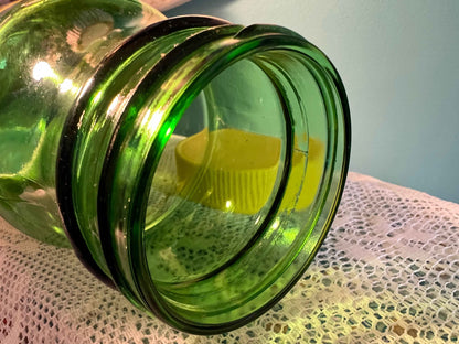 Vintage Anchor Hocking Green Glass Lemonade Pitcher | Golden Anniversary | 8.5" | Collectible Glassware