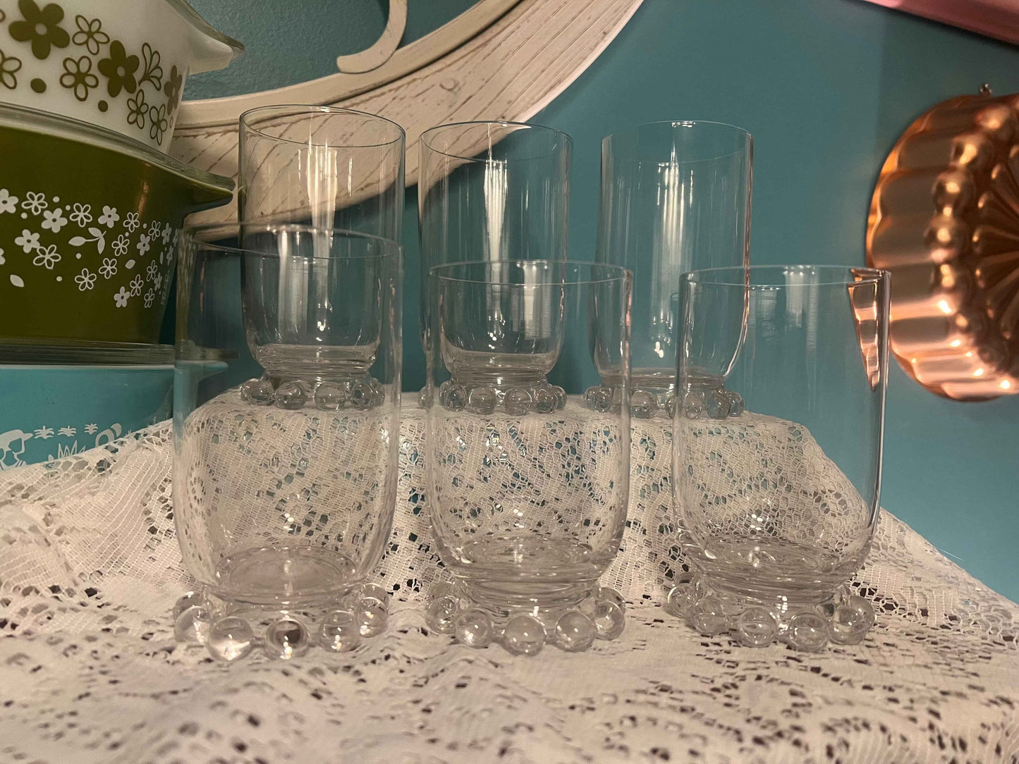 Vintage Imperial Glass Candlewick Clear Footed Tumbler | Set of 6 | 10 Oz