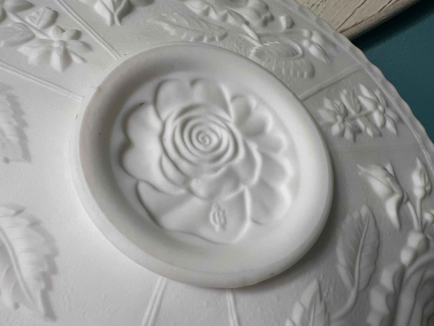 Imperial Glass Open Rose Satin Milk Glass Cake Plate | Vintage Glassware