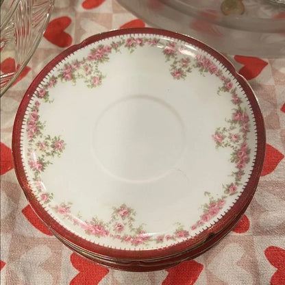 Antique hand-painted floral saucer by Imperial PSL Alma Austria