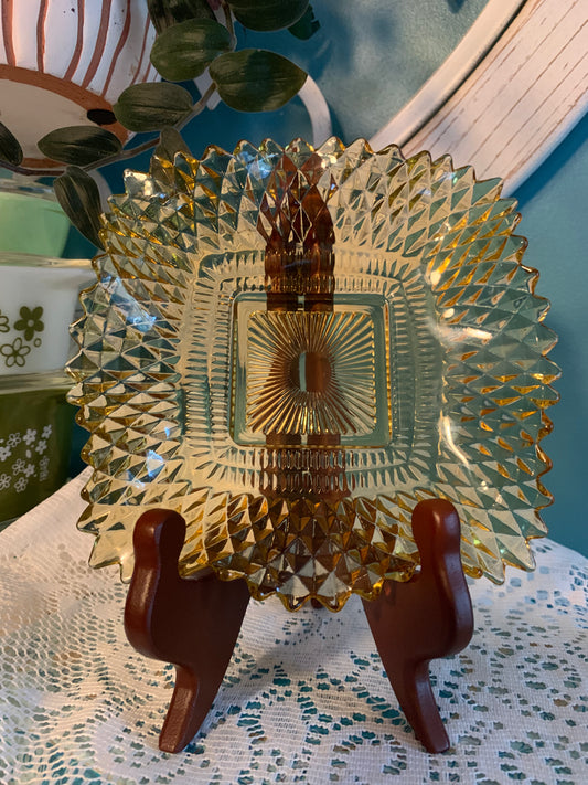 Vintage Amber Trinket Dish