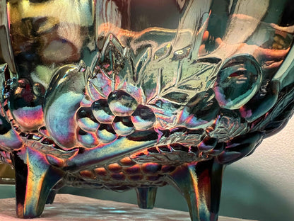 Vintage Indiana Glass Blue Carnival Glass Fruit Bowl | Collectible Tableware