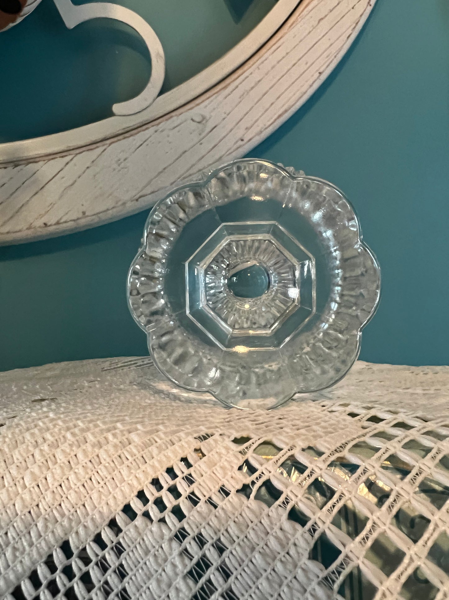 Indiana Glass Co. Diamond Point clear pressed glass collectible