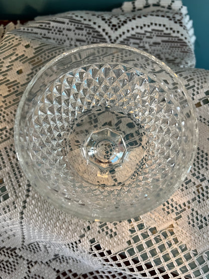 Vintage mid-century modern pressed glass stand Indiana Glass