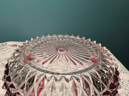 Vintage Indiana Glass Ruby Red Diamond Point Bowl | 5" | Collectible Glassware