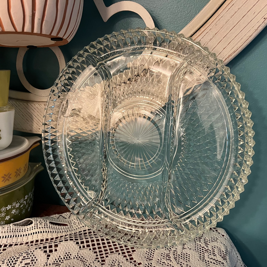 vintage appetizer tray diamond point