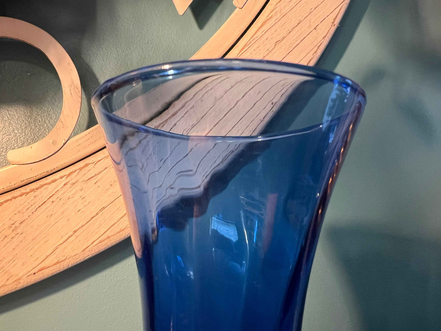 Vintage Indiana Glass Illusions Vase | Hand Blown Cobalt Blue Art Glass