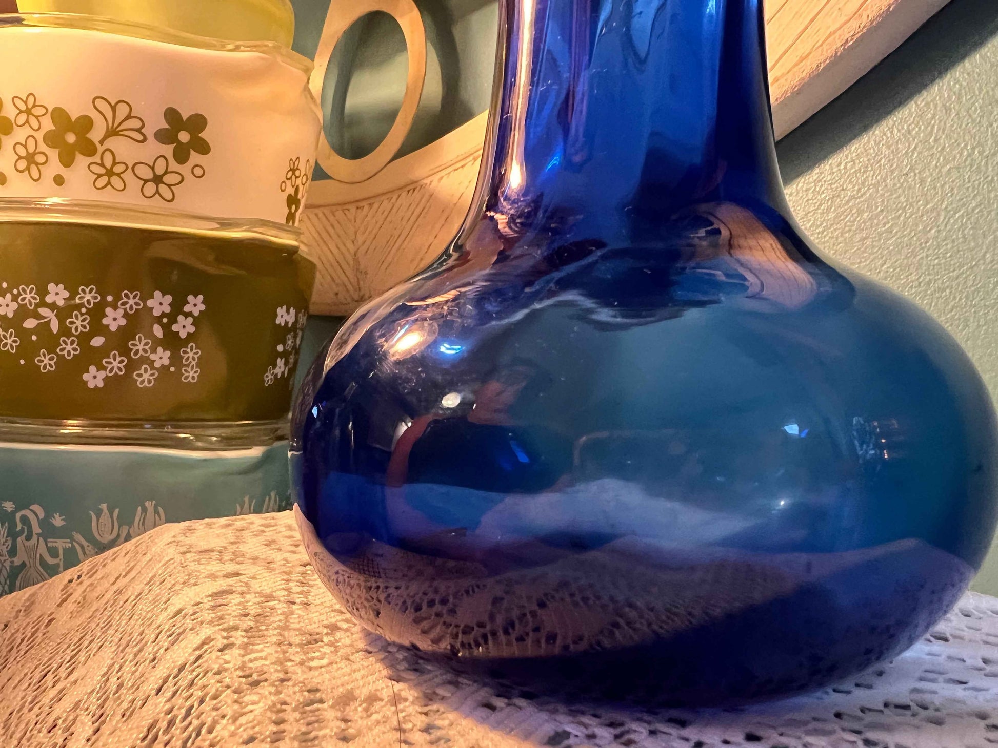 Vintage Indiana Glass Illusions Vase | Hand Blown Cobalt Blue Art Glass