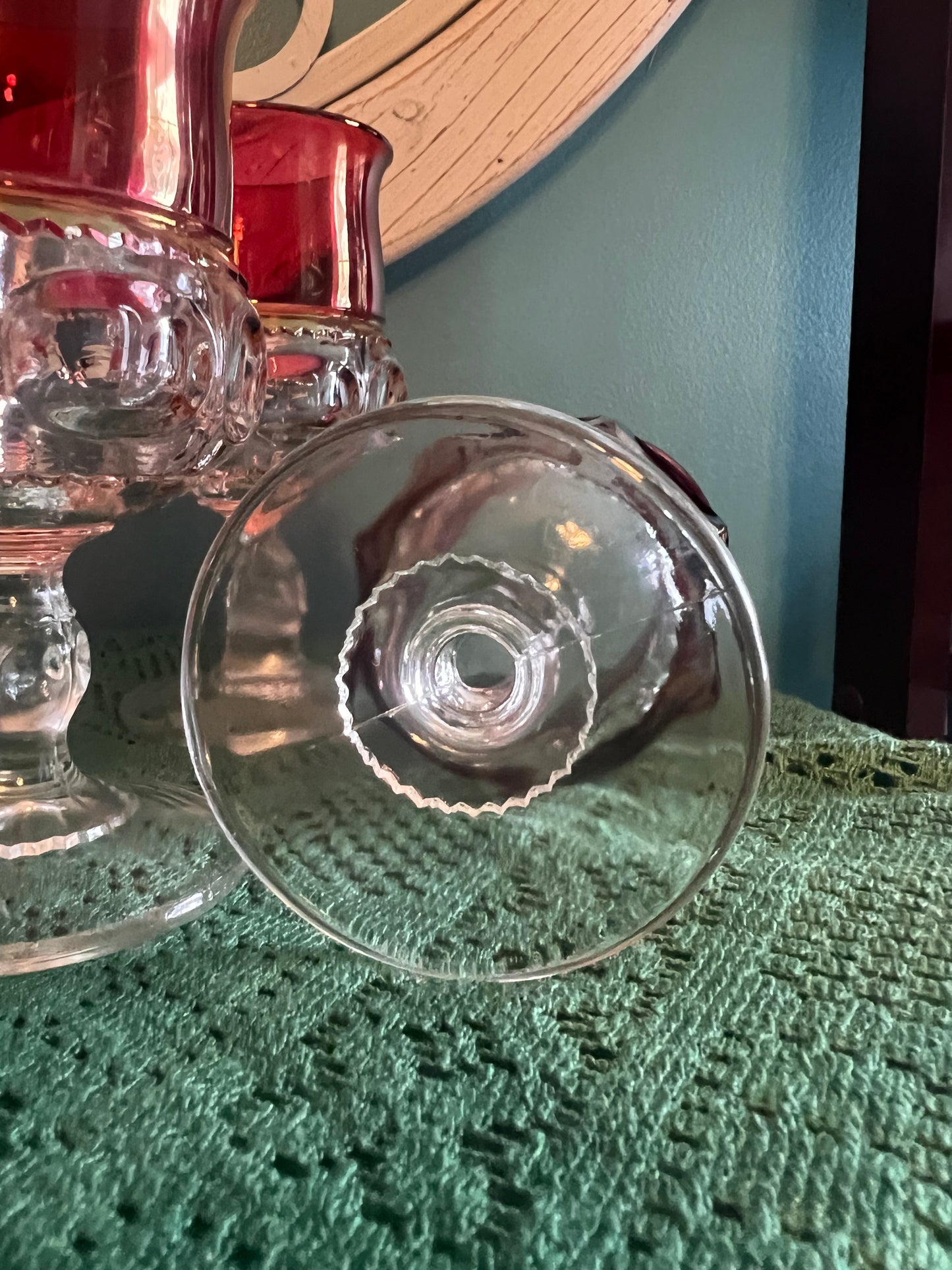 Indiana Glass King’s Crown Thumbprint Water Goblets | Set of 4 Vintage