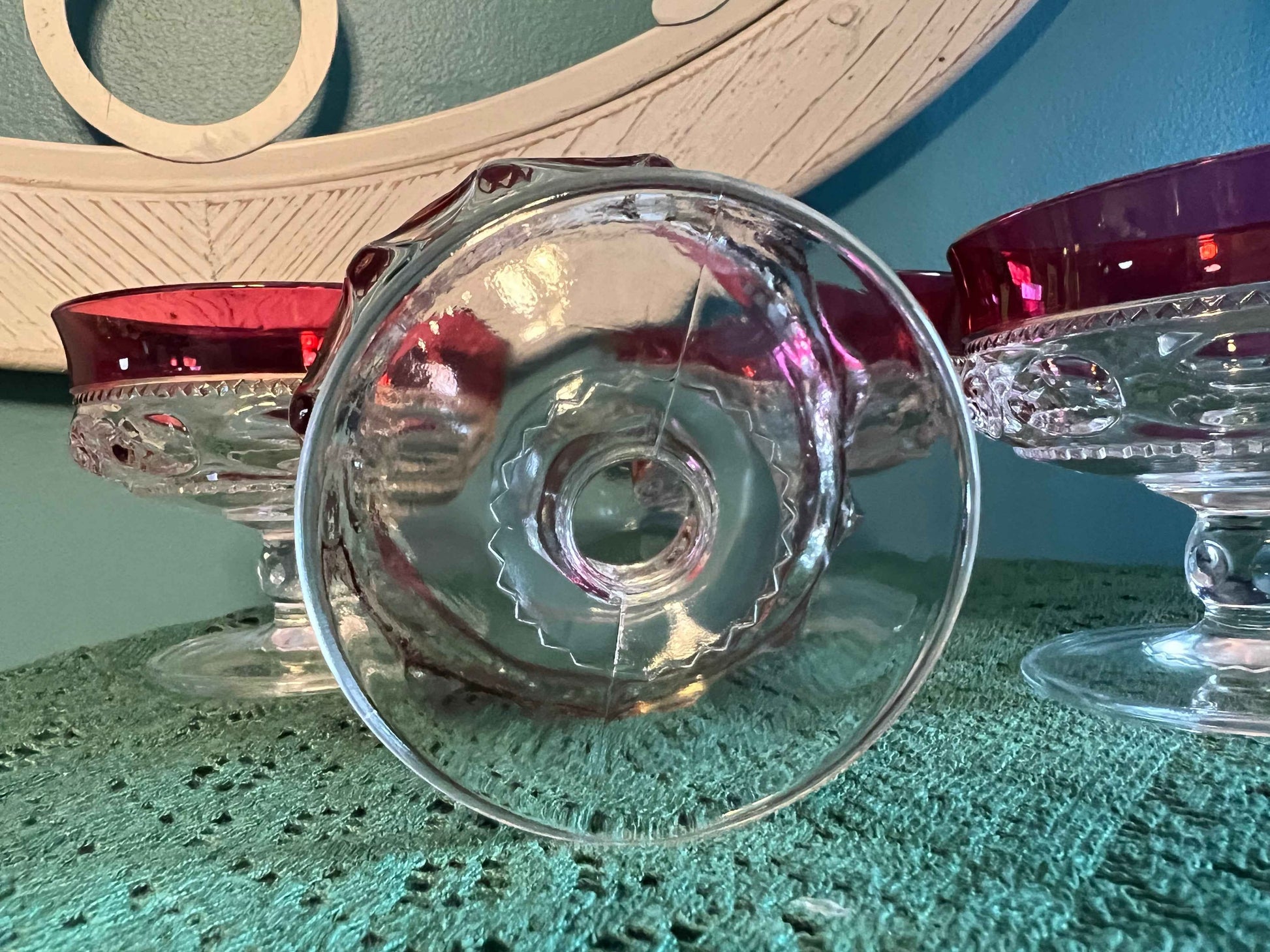 Indiana Glass King’s Crown Thumbprint Sherbet Dishes - Set of 4 | Vintage Dessert Coupes