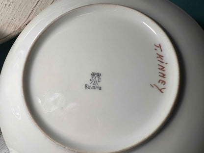 Vintage J&C Bavaria Porcelain Plate | Hand-Painted Blackberries & Blossoms | German China