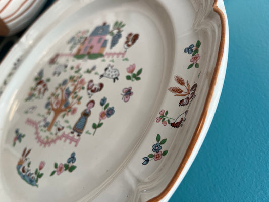 Jamestown China farm scene platter made in Japan