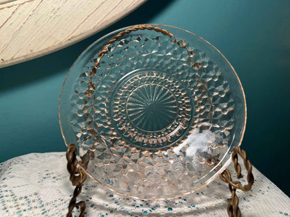 Jeannette Holiday Pink Buttons and Bows 5 3/4" Saucer