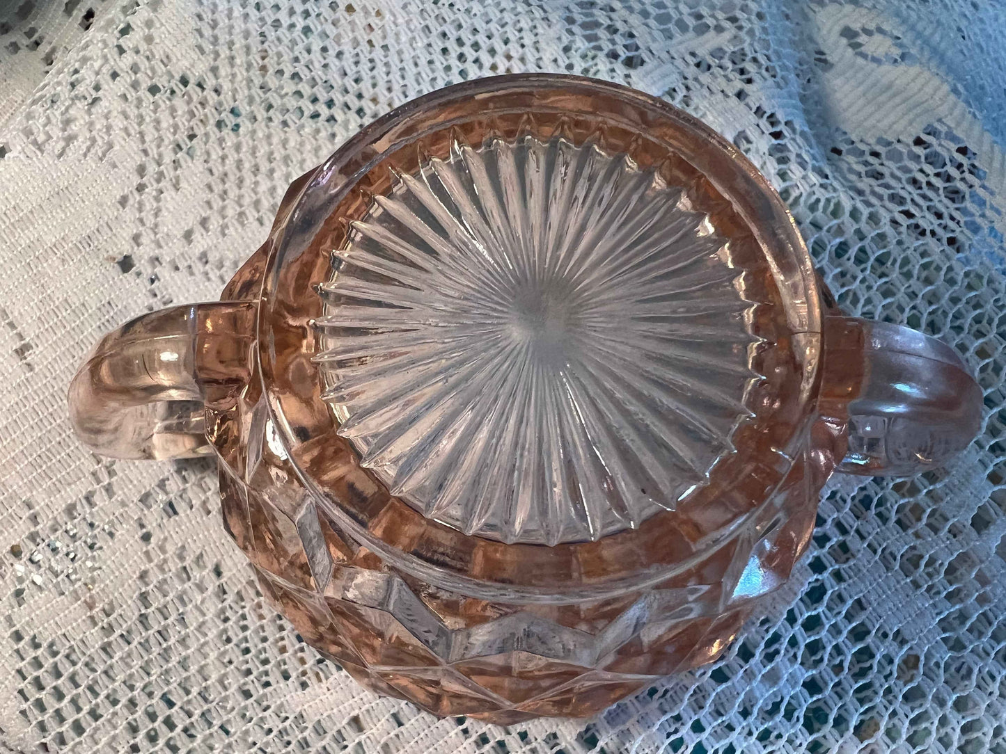 Vintage Jeannette Open Sugar Cube | Pink Depression Glass | 2.375"