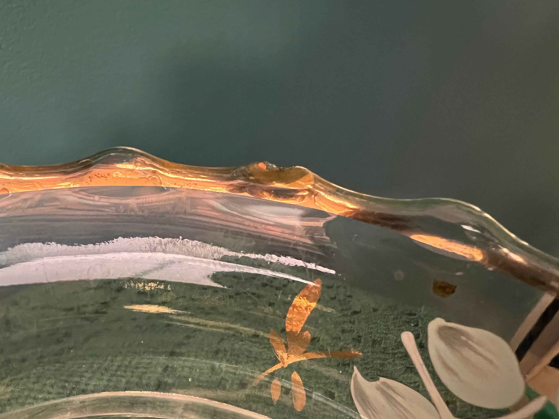 Antique Jefferson Crystal Hand-Painted Floral Berry Bowl Set | Clear Crystal with Scalloped Rim | Vintage Tableware