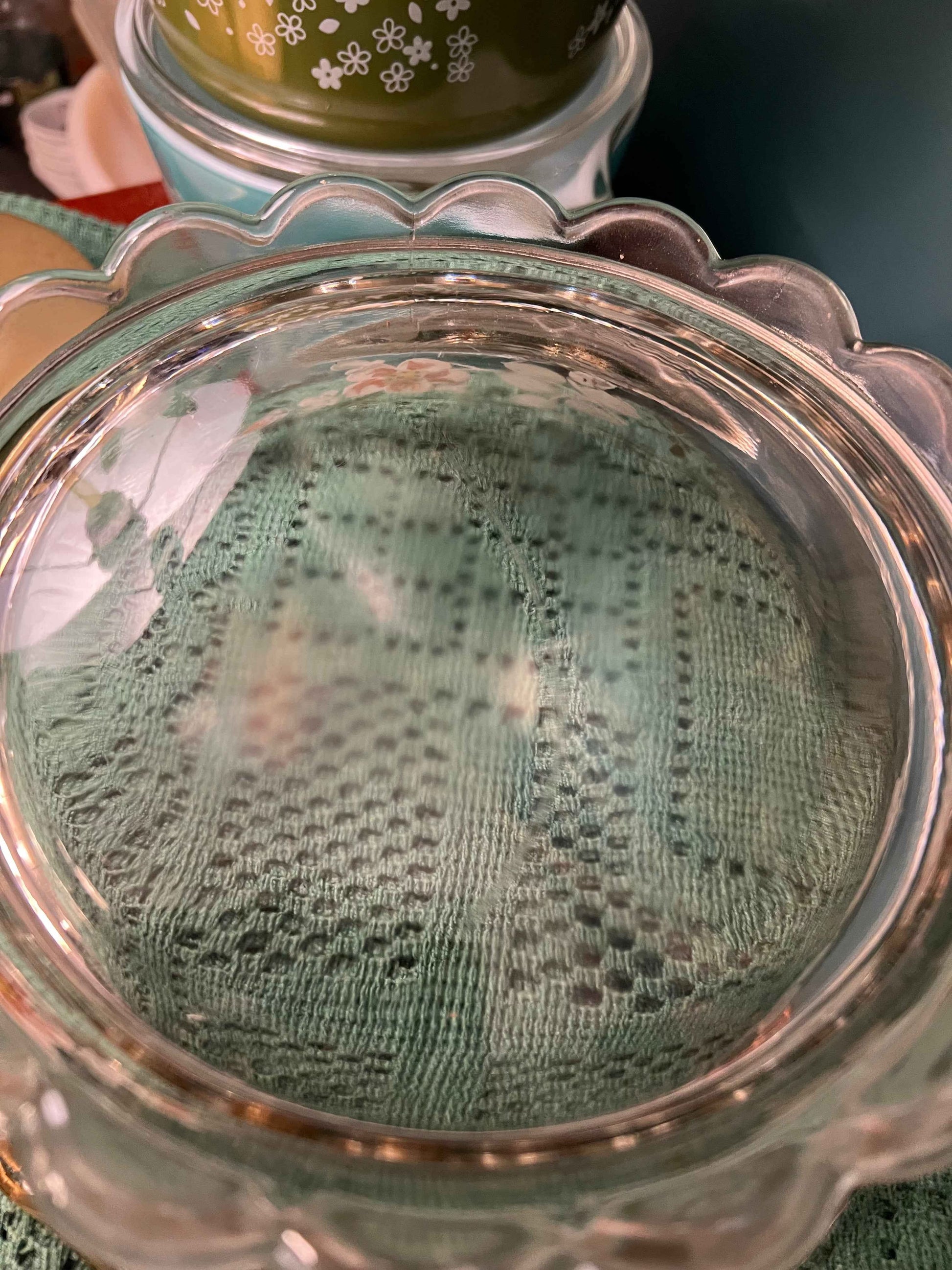 Antique Jefferson Crystal Hand-Painted Floral Berry Bowl Set | Clear Crystal with Scalloped Rim | Vintage Tableware