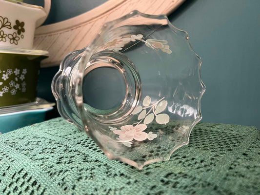 Antique Jefferson Glass Vogue Spooner | EAPG c.1904 | Hand-Painted Dogwood Flowers