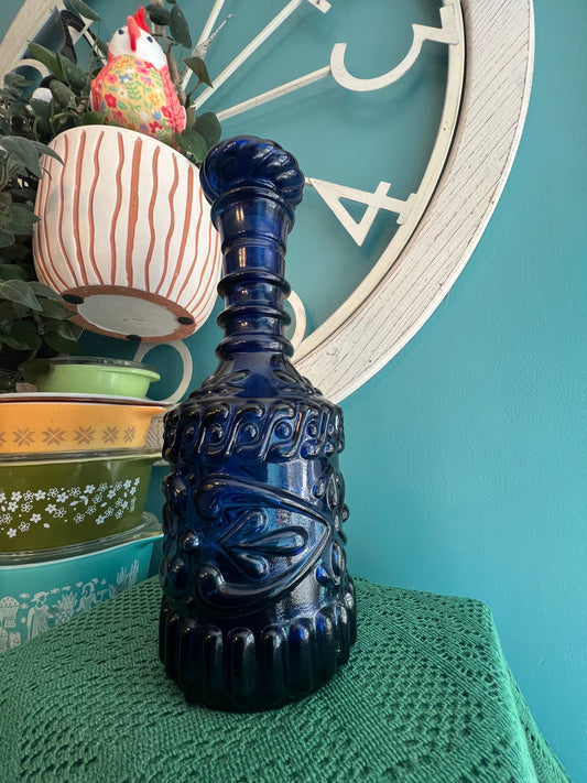 Vintage Jim Beam cobalt blue Kentucky Derby bottle