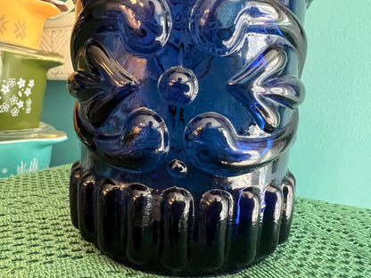 Collectible Jim Beam blue glass barware