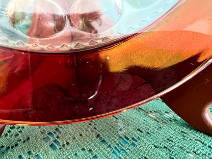 Vintage ruby red Kings Crown glassware collectible