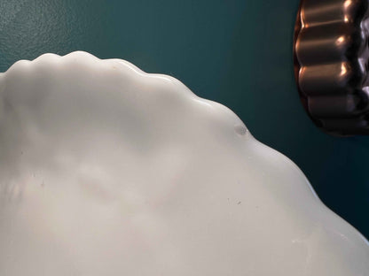 Vintage L.E. Smith White Milk Glass Banana Bowl | Grape Harvest Pedestal Centerpiece | Vintage Glassware