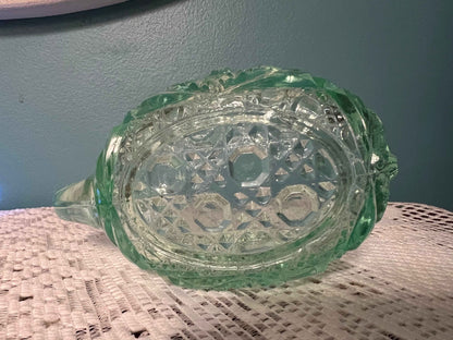 Vintage LE Smith Uranium Glass Hobstar Creamer | Collectible Glassware