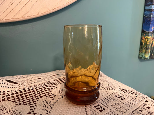Vintage Libbey amber glass tumbler
