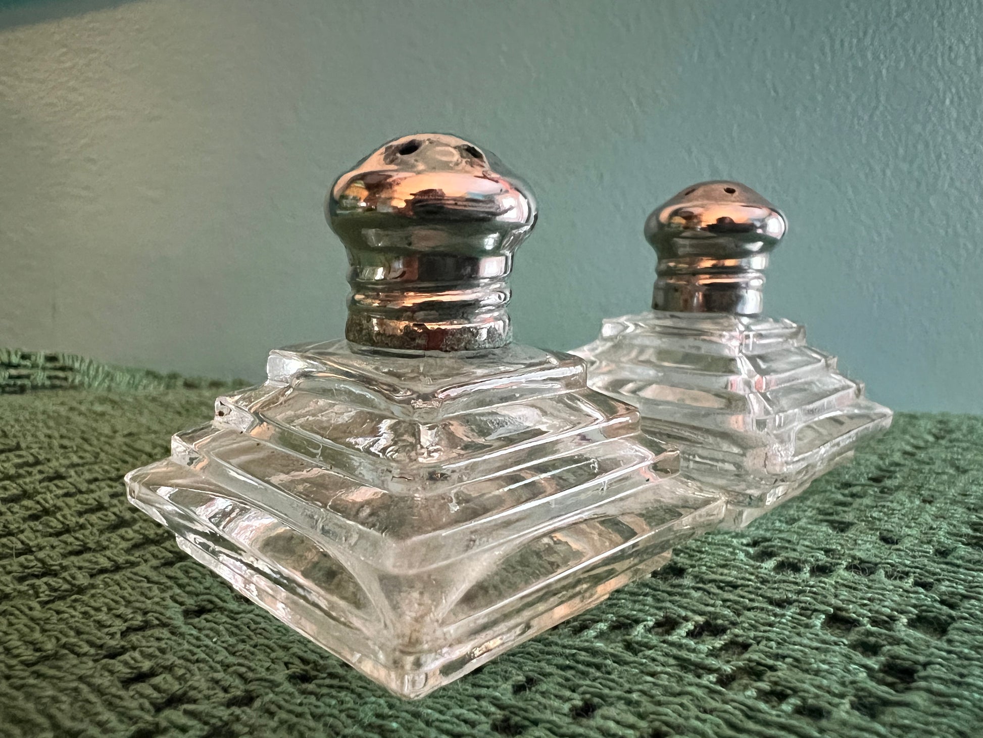 Art Deco collectible salt and pepper shaker set made in the USA
