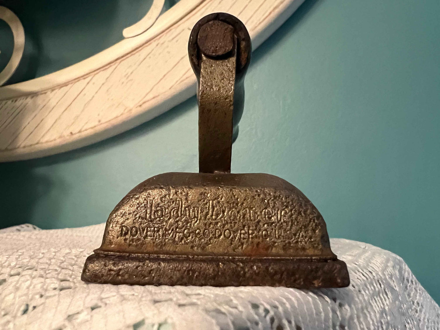 Lady Dover Miniature Sad Iron with Wooden Handle | Vintage Home Decor