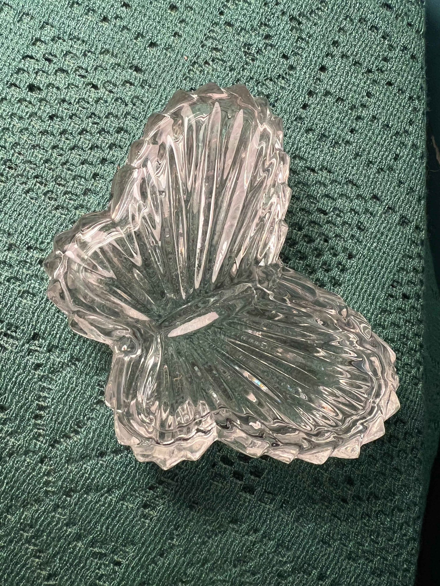 Vintage Lead Crystal Butterfly Trinket Dish | Collectible Vintage Glassware