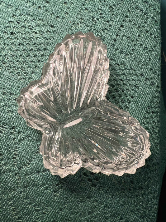 Vintage Lead Crystal Butterfly Trinket Dish | Collectible Vintage Glassware