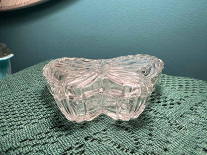Vintage Lead Crystal Butterfly Trinket Dish | Collectible Vintage Glassware